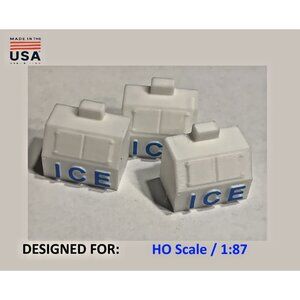 HO Scale Ice Machines - 3 Pack | Realistic | Model Railroad Accessory | 1:87 H0